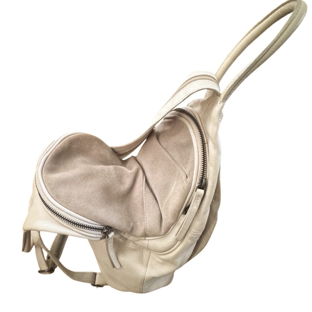 FREE PEOPLE We The Free Leather  Soho Convertible Sling Bag Beige - Picture 4 of 11